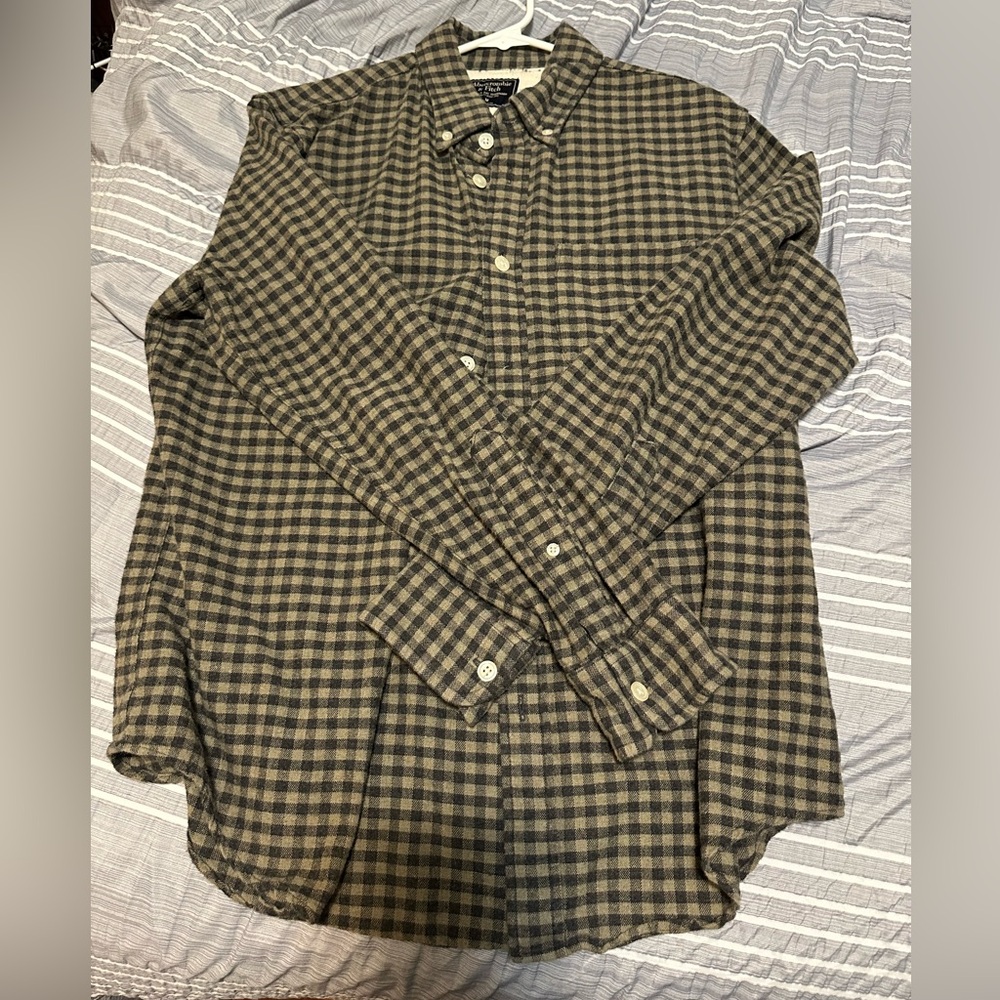 Men’s Abercrombie & Fitch Flannel Shirt Medium Green Plaid Checkered